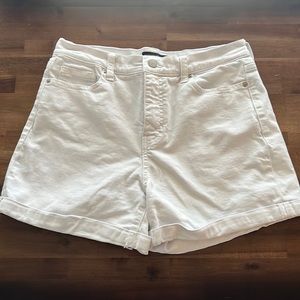 Banana Republic White Denim Cuffed Shorts